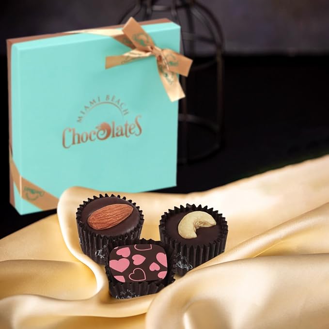 Vegan Dark Chocolate Truffles Gift Box, 9 Pieces of Chocolates Gift Box, Ultimate Assorted Chocolates for Birthdays, Holidays or Corporate Gifts, A Premium Kosher Chocolate Experience for Gifting
