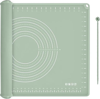 Silicone Baking Mat 28" x 20", Extra Thick Dough Rolling Mat with Measurements and Edge Heightening, Non-stick Food Grade Silicone Pastry Mat for for Pastry, Bread, Cookies, Pizza, Fondant, Pasta