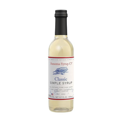 Sonoma Syrup Co. Classic Simple Syrup 12.7 fl oz | for Coffee, Cocktails, and Cooking | Hand Crafted in the USA