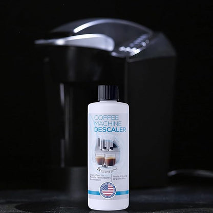 Descaling Solution for Coffee & Espresso Machines - 2 Bottle Pack (4 Uses) - Universally Compatible Descaler Cleaner for Keurig, Breville, Nespresso, Delonghi & All Single Use or Drip Machines