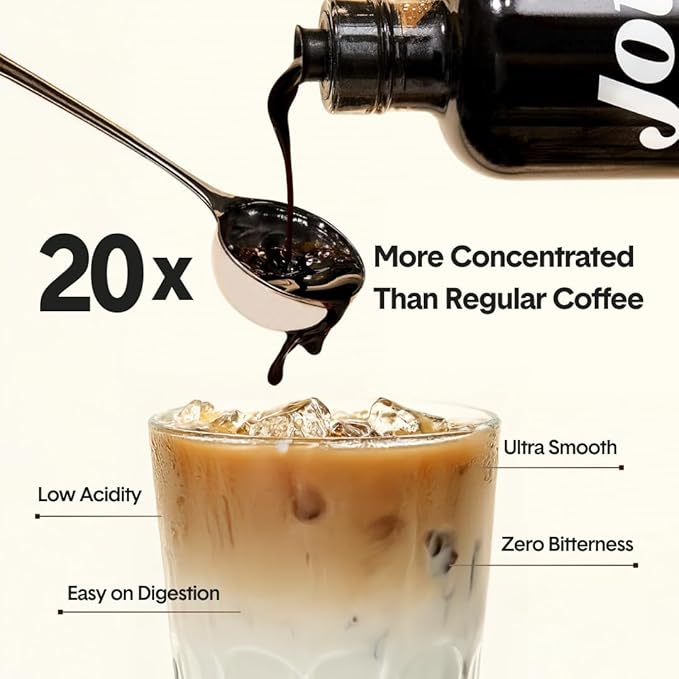 Jot Coffee Concentrate (Gift Set) High Caffeine Cold Brew Coffee Concentrate Liquid for Iced Coffees, Instant Espresso, Hot or Cold Instant Coffees - Makes 14 Cups, 150mg Caffeine/Tbsp, Sugar Free