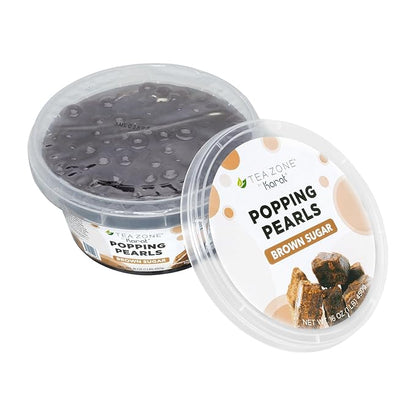 Tea Zone [1 Pound] Brown Sugar Popping Pearls, Bursting Pearls for Teas, Shakes, Smoothies, Dessert Toppings