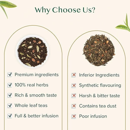 VAHDAM Earl Grey Masala Chai - High Caffeine, Non GMO, Gluten Free | Citrusy Earl Grey Tea Leaves w/ Pure Bergamot Oil | Brew Hot, Iced or Chai Latte | Vacuum Sealed Pack (50 Cups/3.53 oz)
