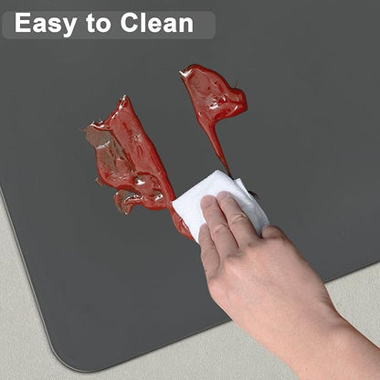 47.2''x23.6''(120cmx60cm) Large Silicone Mat for Kitchen Counter, Non-Slip Heat Resistant Countertop Protector, Waterproof Silicone Craft Mat for Kitchen Island, Translucent Brown