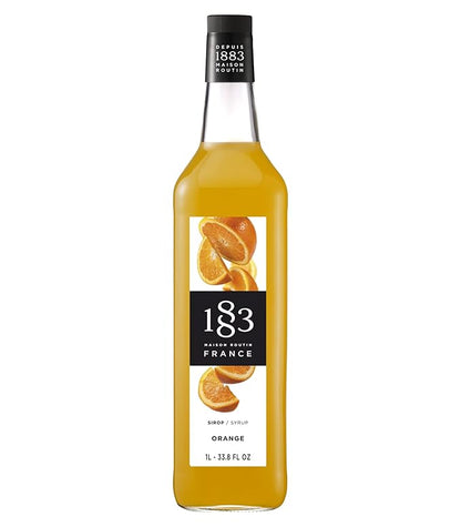 1883 Orange Syrup for Drinks, Made in France, 1 Liter Glass Bottle