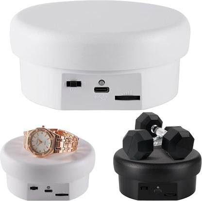 Rotating Display Stand 4.72'' Turntable Stand Black&White Spinning Stand for Product Shows