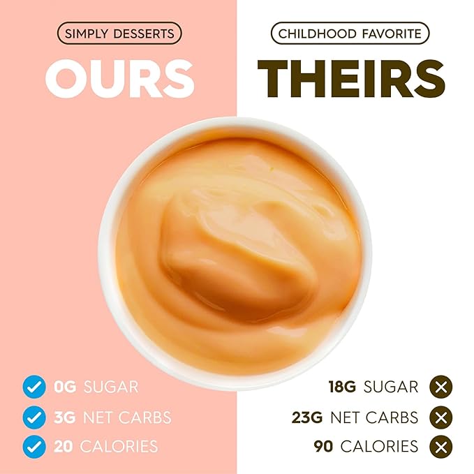 Simply Desserts Butterscotch Instant Pudding, Sugar-Free, 6-Pack – Healthy Dessert, Keto Snacks, Vegan & Diabetic-Friendly, Kosher, 1.7 Oz Ea