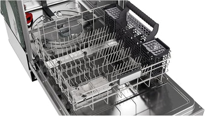 SHARP SDW6767HS Smart Dishwasher Works with Alexa. Includes LED Interior lights, Stainless Steel interior, Heated Dry with Fan Assist, Wash Zone cleans half load on either rack, Adjustable Third Rack