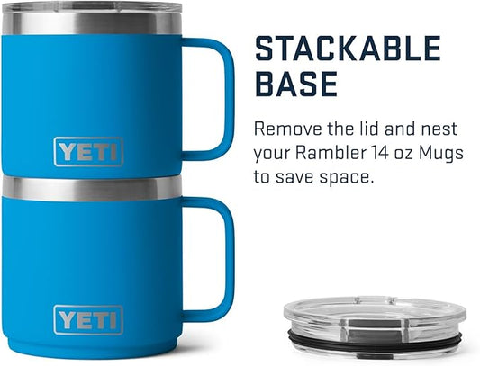 YETI Rambler 14 oz Stackable Mug, Vacuum Insulated, Stainless Steel with MagSlider Lid