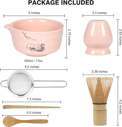 Matcha Whisk Set – 8 PCS Complete Ceremonial Grade Matcha Set, Premium Japanese Matcha Kit with Bamboo Whisk for Matcha Tea, Mixing Bowl, Scoop, Sifter and Matcha Whisk Holder