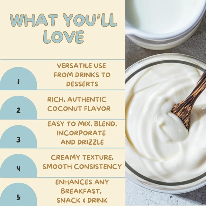 Alma Gourmet Coconut Topping Sauce Imported From Italy - Sweet Creamy Coconut Topping Ideal For Ice Cream, Waffles, Pancakes, Crepes, Pastries, Cakes, Overnight Oats, Drinks & Lattes - Convenient Squeeze Bottle - 17.6oz (500g)