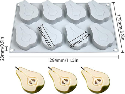mostsom Pear Shape Silicone Mold 3D Cake Moulds Mousse For Ice Creams Chocolate Pastry Bakeware Dessert Art Pan Cake Mold (H_ Pear)