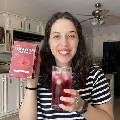 Lynginya Hibiscus Tea Bags, 60 Tea Bags (Pack of 2) - Premium Hibiscus Flower - Natural Herbal Tea - Sweet & Tart - No Sugar & No Caffeine - Total 120 Bags