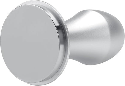 Normcore 58.5mm Coffee Tamper V4.1 with Click Sound Feedback, Espresso Barista Hand Tamper, Spring Loaded Tamper With Flat Base, Anodized Aluminum Handle, Compatible with 58mm Espresso Machine, Silver