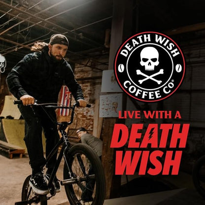 Death Wish Coffee, Whole Bean Dark Roast - USA Organic Coffee Beans Bundle/Bulk - Fair Trade Arabica & Robusta - 16 Ounce (Pack of 2)