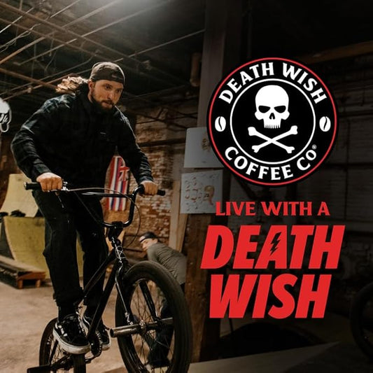 Death Wish Coffee, Organic and Fair Trade Dark Roast Whole Bean Coffee, 16 oz