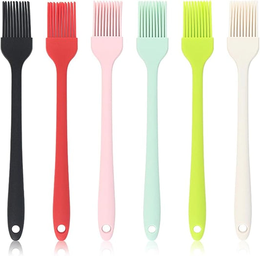 6Pcs Silicone Basting Brush Upgrade Pastry,Heat Resistant Brushes Premium Cooking Brush for Sauce Marinade Meat Glazing Oil BBQ Kitchen Cooking Baking Grilling Flavoring 19cm/7.48"(Small)
