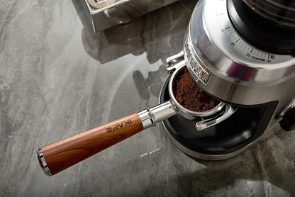 IKAPE Coffee Products, E61 Bottomless Naked Portafilter Compatible with E61, Flair 58, ECM, Rocket, Sanremo, Synesso, Slayer, VBM Coffee Machines (Included 18g Capacity Filter Basket)