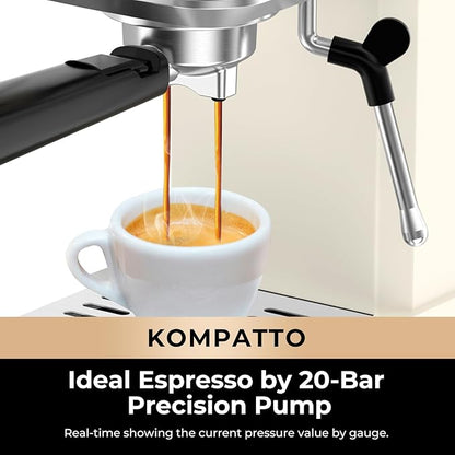 CHULUX Slim Espresso Machine with Milk Frother Steam Wand, 20 Bar Professional Italian Pump Semi Automatic Espresso Coffee Machine for Home Cappuccino & Latte Maker, Creamy