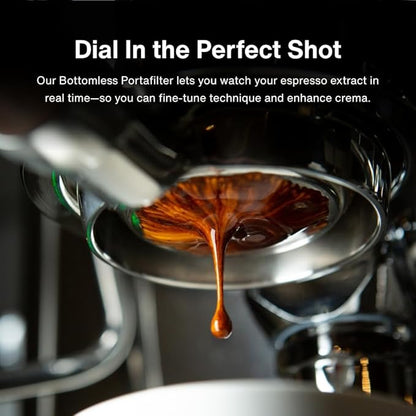 Crema Coffee Products 58mm Bottomless Naked Portafilter | Compatible with 58mm Breville Machines | Includes Double Shot Filter Basket | Sandalwood