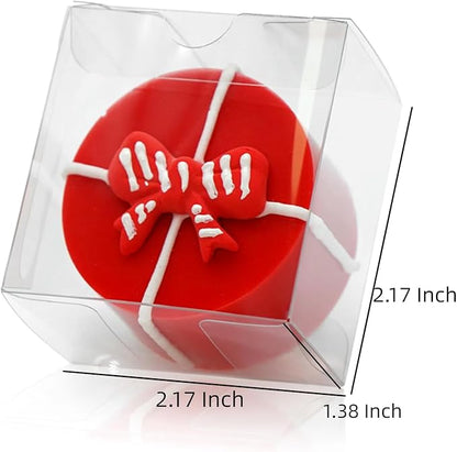 50pcs Clear Macaron Boxes Chocolate Covered Ore Cookie Boxes 2.17" x 2.17" x 1.38" Clear Favor Box Treat Pastry Box for Christmas Birthday Wedding