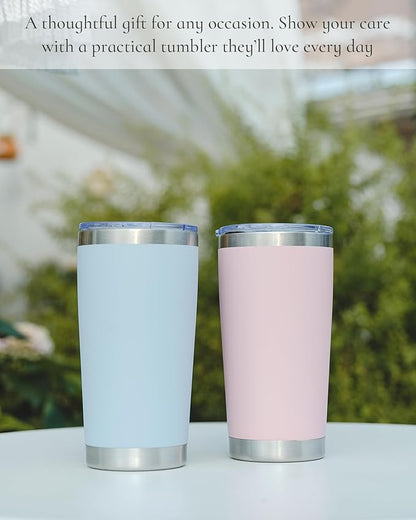 Travel Coffee Tumbler 20oz, 1 Pack Leakproof Travel Coffee Mug with Lid and Straw, Stainless Steel Double Wall Vacuum Insulated Tumbler for Hot/Iced Drinks (Textured Matte, Periwinkle)