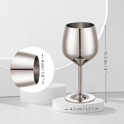 Shot Glasses, 2 oz Shot Glass Set, Stainless Steel Shot Glasses, Mini Wine Glass Perfect for Tasting Brandy,Suitable for family dinner party, bar tools, gifts(set of 2) (Silver)