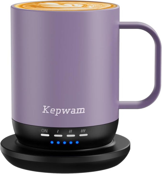 Heated Coffee Mug T1-14oz Fast Heating & Longer Battery Life Self Heating Coffee Mug Hot to 149℉ - Touch & App Controlled Mug Coffee and Hot Beverage Warmer, Gifts for Women and Men