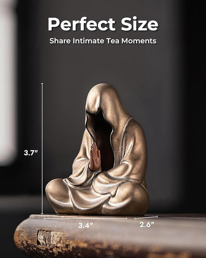 Ceramic Zen Figurine Faceless Tea Pet - Kung Fu Tea Set Accessories, Japanese Decor for Home, Asian Meditation Statue
