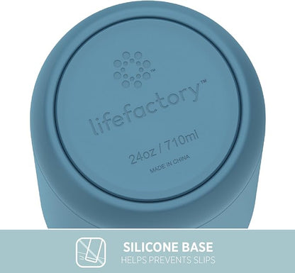 Lifefactory 24-Ounce Stainless Steel Vacuum-Insulated Sport Bottle, Dark Denim