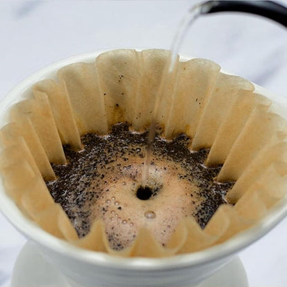 100 Pack 1-4 Cup Coffee Filters, Disposable Basket Coffee Filter for A Good Brew - Efficient and Convenient Small Coffee Filters 1 Cup - Eco-friendly and Biodegradable (Natural-1, 155/45)