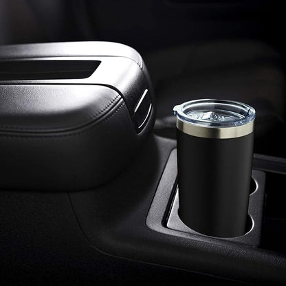 COMOOO 20oz Black Tumbler Double Wall Vacuum Insulated Coffee Travel Mug Stainless Steel Tumbler with Lid and Straw Coffee Cup for Cold Drinks & Hot Beverage, Home and Outdoor (Black, 6 Pack)