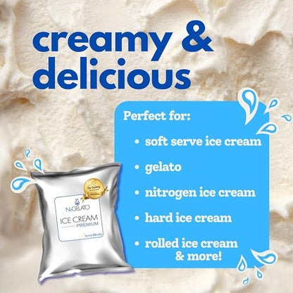 AussieBlends Premium Ice Cream Mix For Soft Serve, Rolled Ice Cream, Gelato, Liquid Nitrogen, 1-Pack, Imported