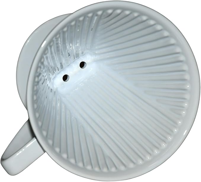 Cilio C105179 Porcelain Coffee Filter/Holder Pour-Over, 6/Large, White