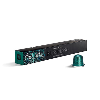 Nespresso Capsules Original Line, Stockholm Fortissio Lungo, Dark Roast Coffee, 50 Count Coffee Pods