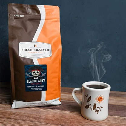 Fresh Roasted Coffee, Blackbeard's Revenge, 5 lb (80 oz), Medium Roast, Kosher, Ground