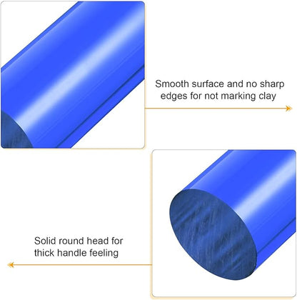 HARFINGTON Acrylic Clay Roller 6 Inch x 1 Inch Solid Non-Stick Plastic Round Tube Roller Polymer Clay Rod Fondant Rolling Pin for Shaping, Sculpting, Modeling DIY Crafts, Blue