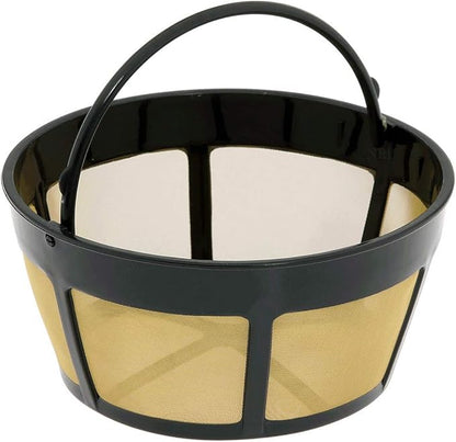 NRP Gold-tone 10cup Mesh Bottom Permanent Coffee Filter Replacement for Drip Coffeemaker Cuisinart GTF-B, Mr coffee & More