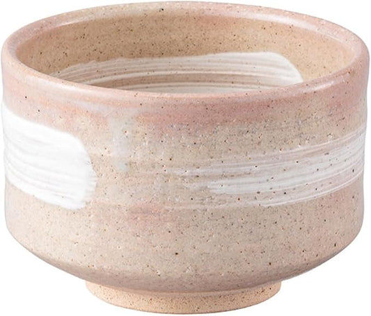 Japanese Traditional Handcrafted Mino Matcha Chawan Tea Bowl Cup Ceremony Tableware Pottery (Kohiki Ipponbiki)