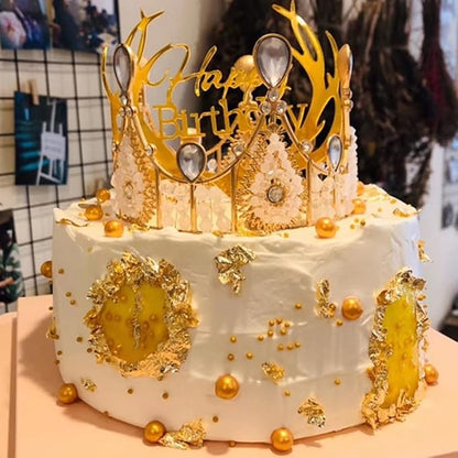 Edible Bright Gold Sugar Pearls Candy Sprinkles 120G/ 4.23Ounce Baking Cake Sprinkles Cupcake and Cake Topper Cookie Decorations Wedding Party Valentines Halloween Christmas Supplies