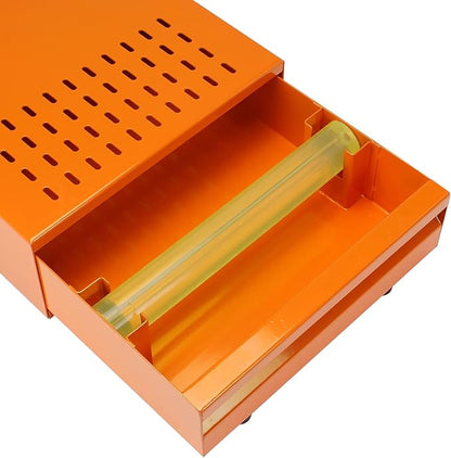 Large Size Espresso Coffee Knock Box Drawer, Stainless Steel Pull-Out Style Coffee Grounds Powder Container Bin for Cafes Restaurant Home Bar, 14.96 x 10.03 x 3.93 inch (Orange)