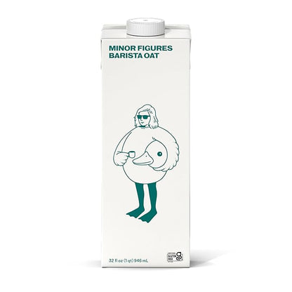 Minor Figures - Oat Milk - Barista Standard - 32 Oz - 6 Pack - Non-GMO - Plant-Based - Vegan - Dairy Free - Shelf Stable - Unsweetened