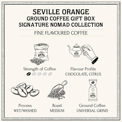 Bacha Coffee | Seville Orange Fine Flavoured Signature Nomad Collection, 100% Arabica Specialty Coffee, Ground Beans, Medium Roast, 250g