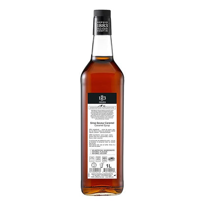 1883 Maison Routin - Caramel Syrup - Made in France - Glass Bottle | 1 Liter (33.8 oz)