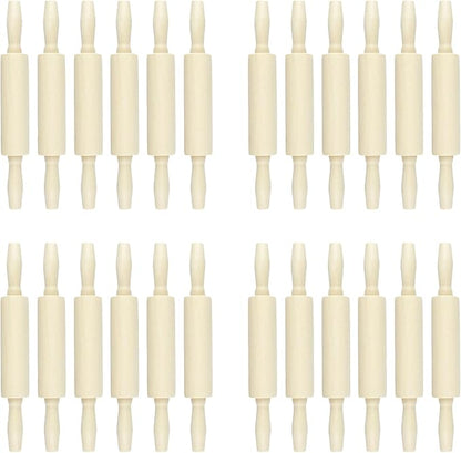 24 Pack Wood Small Rolling Pin for Kids, 7.9 Inch Kids Rolling Pin for Home Kitchen (24)