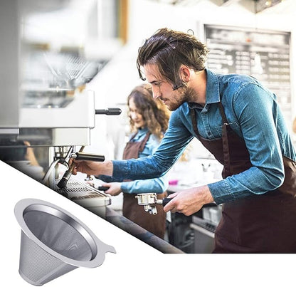 Upgraded Pour Over Coffee Filter, Coffee Dripper, Paperless Mess Stainless Steel Coffee Filter, Maker One to Two Cup Coffee, Easy to Use and Clean (1-2Cups)