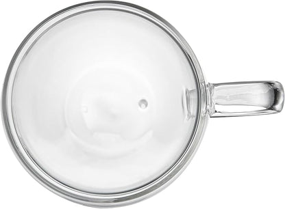 Restaurantware-Forma Professional 5.1 Ounce Glass Coffee Cups, 2 Insulated Coffee Cups With Handle - Dishwashable, Reusable, Clear Double Wall Beverage Tumblers, Freezable, For Hot Or Cold Beverages