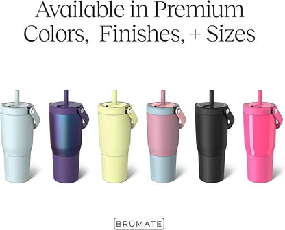 BrüMate Resa 25oz 100% Leakproof Travel Tumbler w/Handle & Straw | Flexible SoftSip Straw | Silicone Sleeve for Durability | Stainless Steel | Cup Holder & Travel Friendly Water Bottle (Rose Taupe)