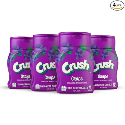 Crush, Grape, Liquid Water Enhancer – New, Better Taste! (4 Bottles, Makes 96 Flavored Water Drinks) – Sugar Free, Zero Calorie