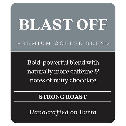 Copper Moon Ground Coffee, High Caffeine Blast Off Blend, Strong Roast, 3 Bags (12 oz. Each)